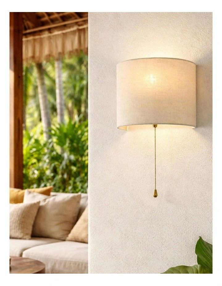 Reese Pull Cord Wall Light in White image 7
