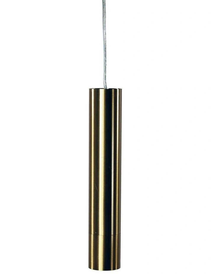 Tig Sleek Cylindrical Pendant Light in Satin Brass image 2