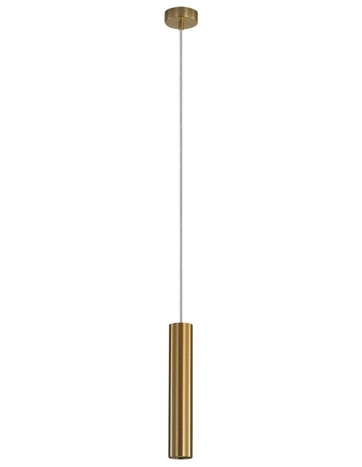 Tig Sleek Cylindrical Pendant Light in Satin Brass image 6