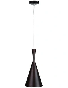 Chino Beat Shade Tall Pendant Light in Black