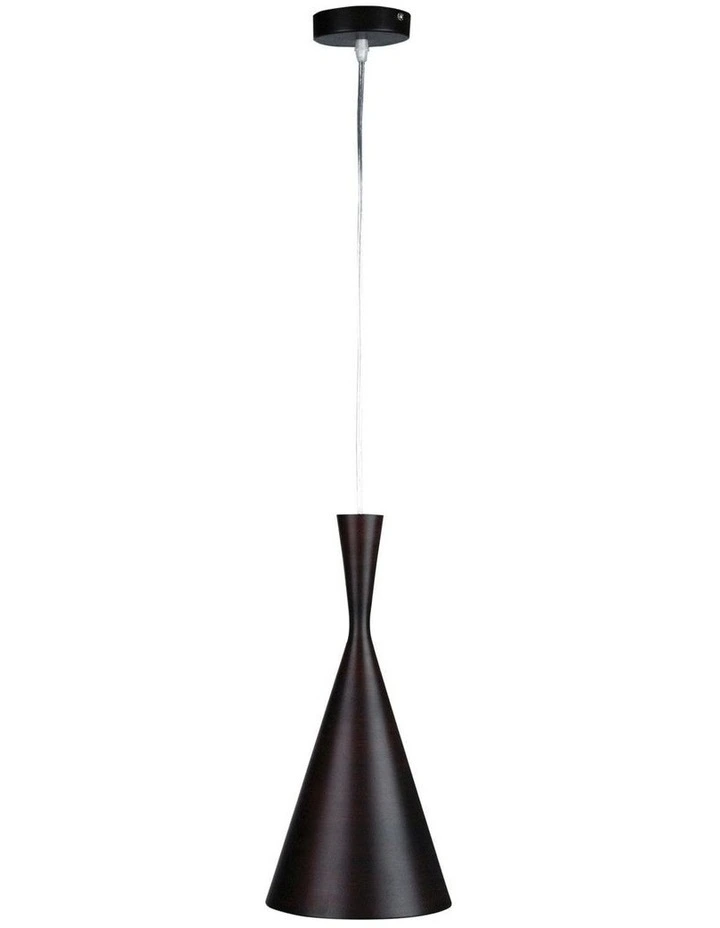 Chino Beat Shade Tall Pendant Light in Black image 1