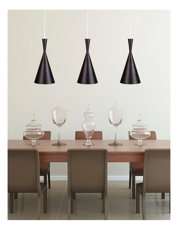 Chino Beat Shade Tall Pendant Light in Black image 2