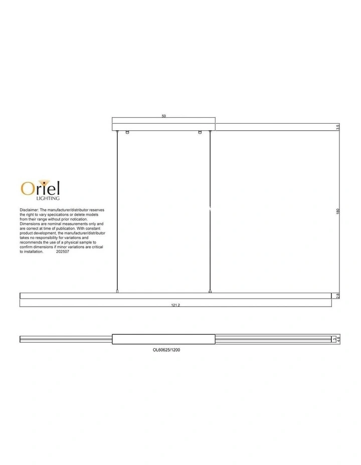Shard Slimline TriColour LED Linear Pendant Light 120cm in White image 5