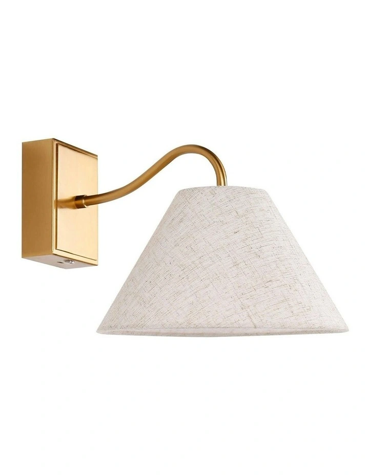 Rosalind Rechargeable Built-in LED CCT Dimmable Wall Light in Brass image 1