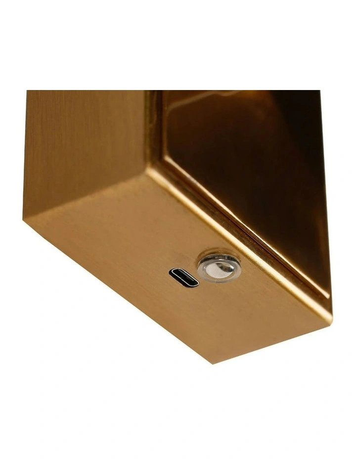 Rosalind Rechargeable Built-in LED CCT Dimmable Wall Light in Brass image 7