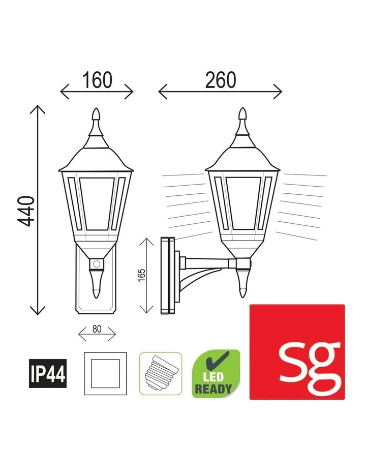 Java Mini Double Insulated Coach Exterior Light in White image 3