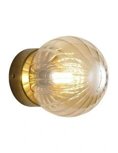 Juni G9 Ribbed Optic Glass Wall Light IP44 in Orange
