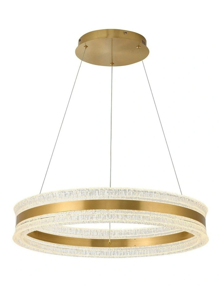 Apex Inbuilt LED CCT Halo Pendant Light in Gold image 2