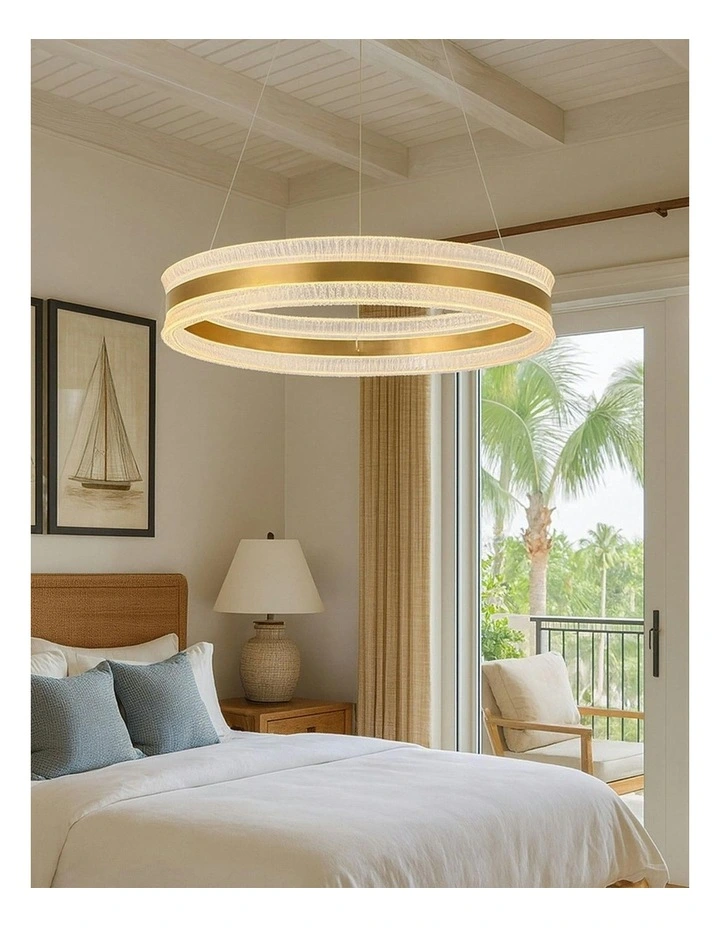 Apex Inbuilt LED CCT Halo Pendant Light in Gold image 6