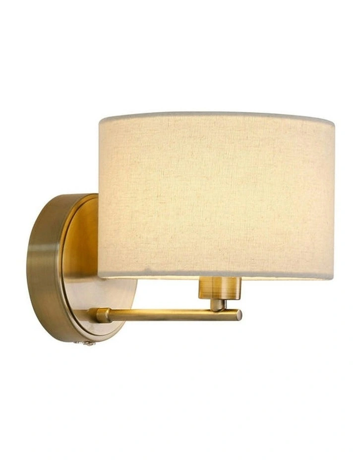 Clarissa Rechargeable Built-in LED CCT Dimmable Wall Light in Antique Brass image 2