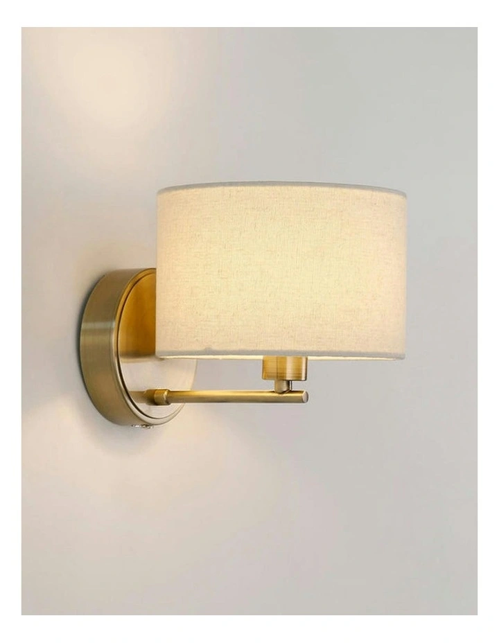 Clarissa Rechargeable Built-in LED CCT Dimmable Wall Light in Antique Brass image 4