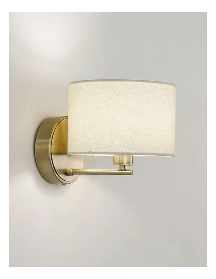 Clarissa Rechargeable Built-in LED CCT Dimmable Wall Light in Antique Brass image 5