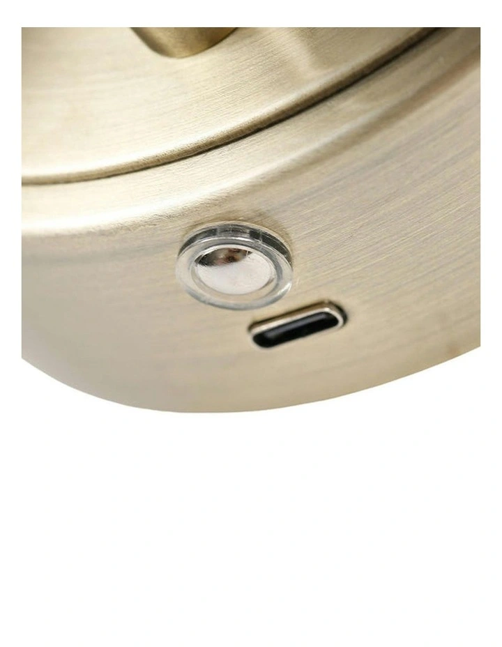 Clarissa Rechargeable Built-in LED CCT Dimmable Wall Light in Antique Brass image 7