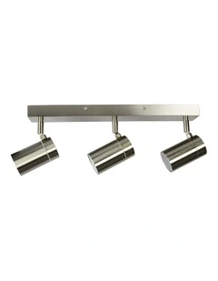 Zeta Stainless Steel LED Ready Spotlight Triple in Silver