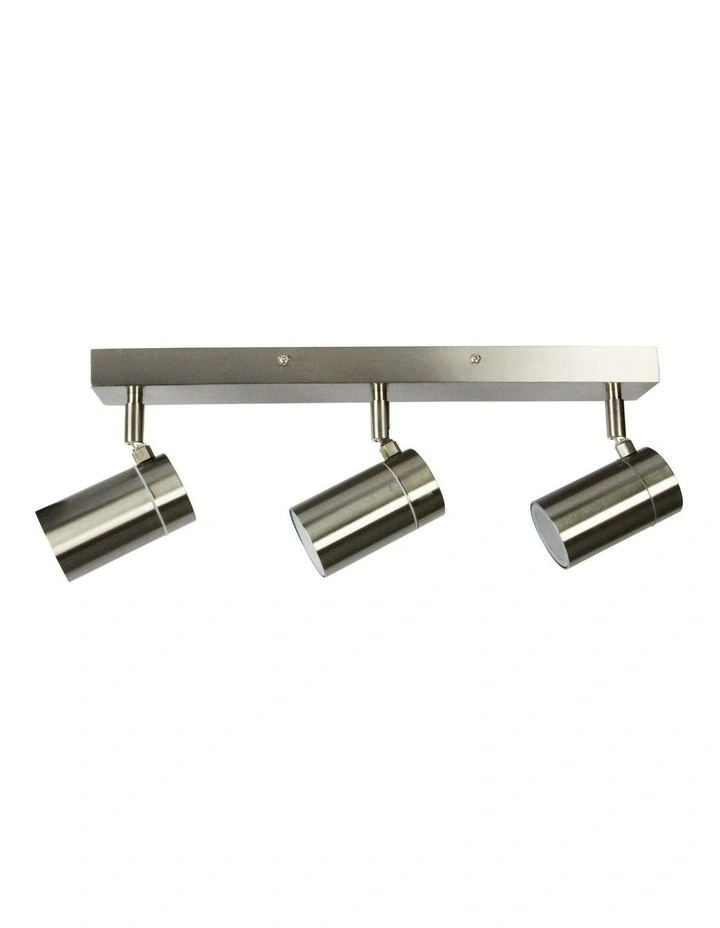 Zeta Stainless Steel LED Ready Spotlight Triple in Silver image 1