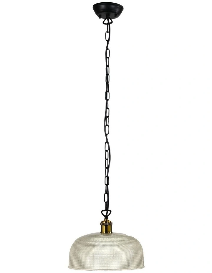 Maison 27 Halophane Glass Pendant Light in Black image 1