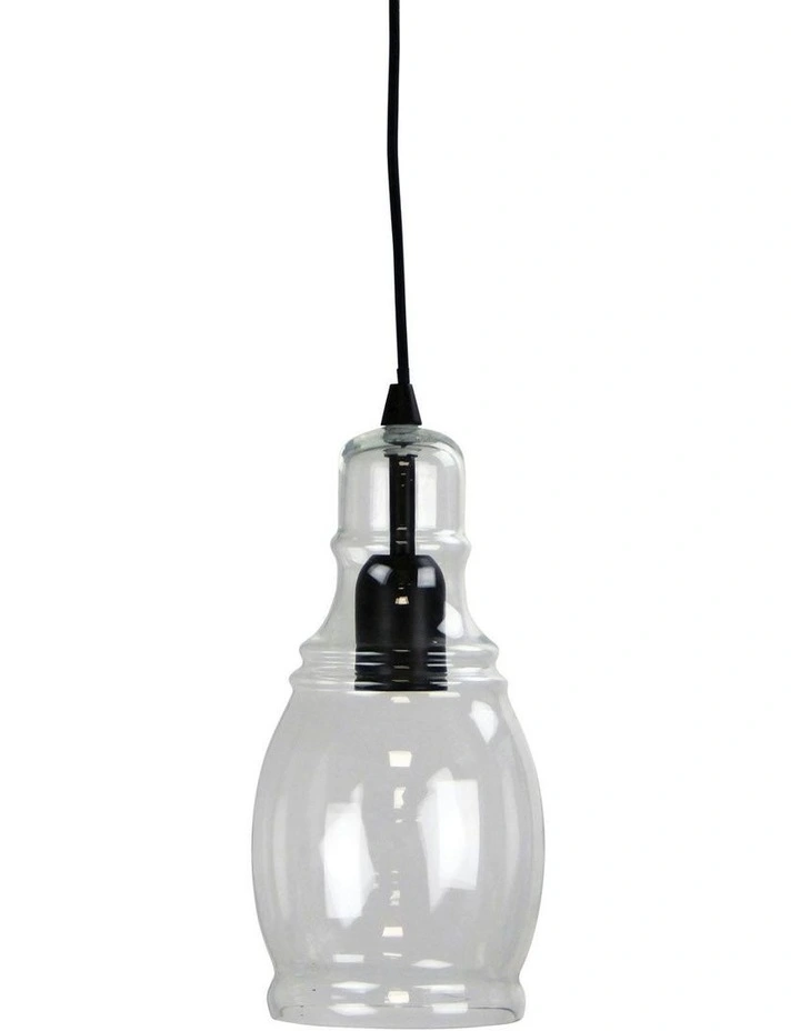 Auburn.1 Glass Single Pendant in Black image 1