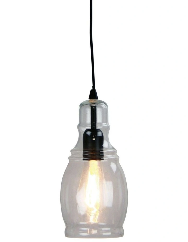 Auburn.1 Glass Single Pendant in Black image 3