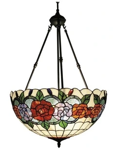 Rose Tiffany Pendant Light in Multi
