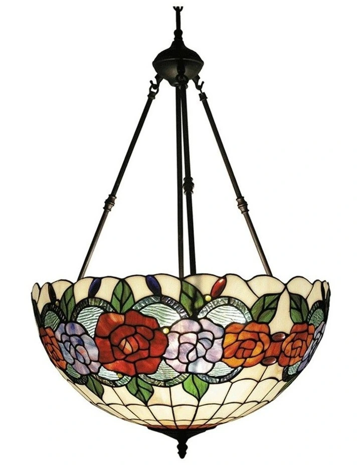 Rose Tiffany Pendant Light in Multi image 1