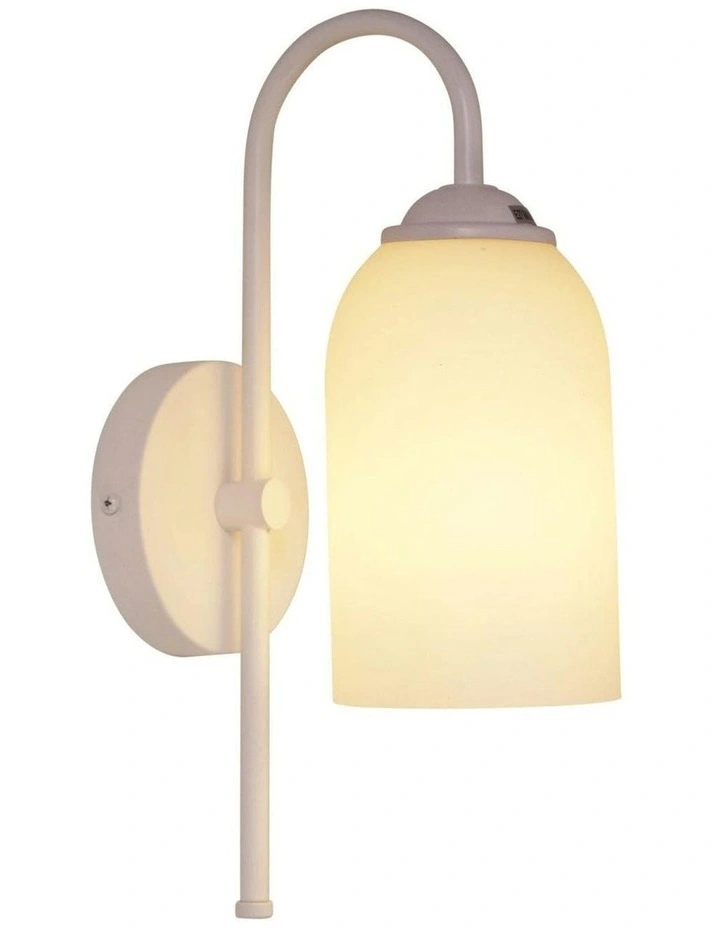 Arlington Opal Matt Glass Wall Light in White image 1