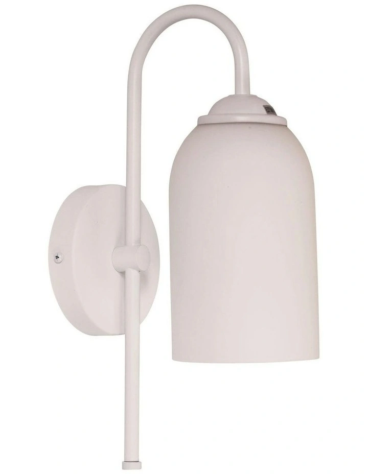 Arlington Opal Matt Glass Wall Light in White image 2