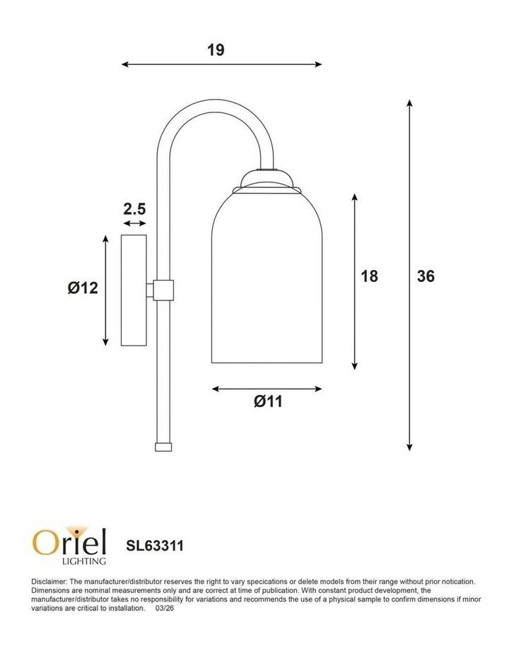 Arlington Opal Matt Glass Wall Light in White image 3