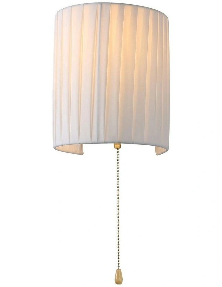 Willow Pull Cord Wall Light in White image 2