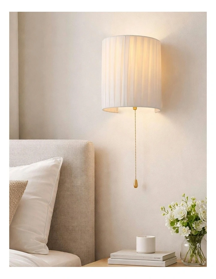 Willow Pull Cord Wall Light in White image 4