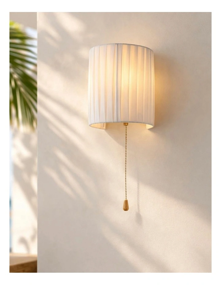 Willow Pull Cord Wall Light in White image 7