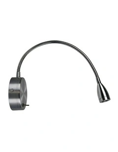 Flexi 3w Led Switched Flexible Wall Light in Silver