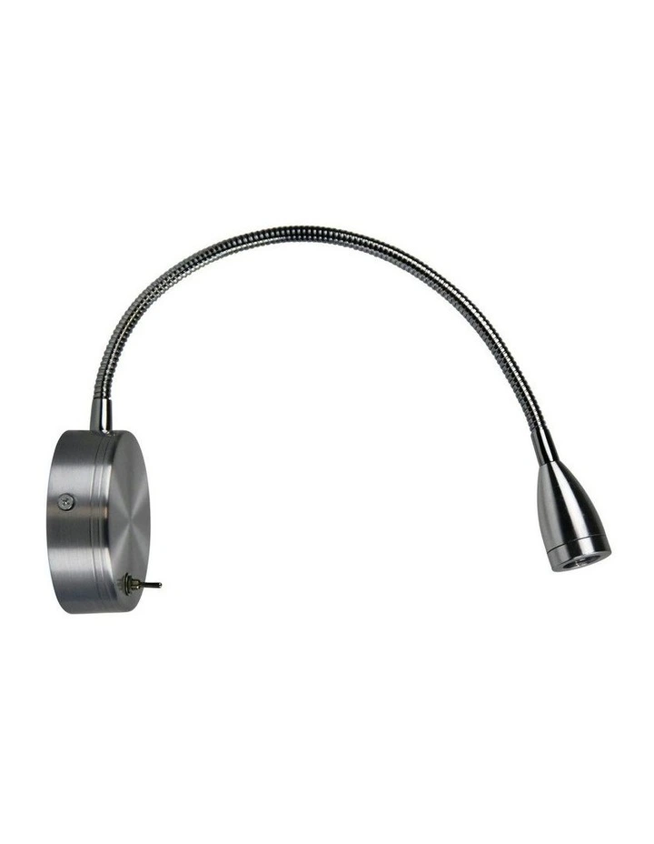 Flexi 3w Led Switched Flexible Wall Light in Silver image 1