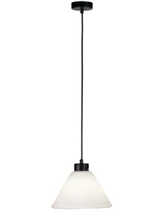 Pleated Glass Single Pendant Light Frost 25cm in White