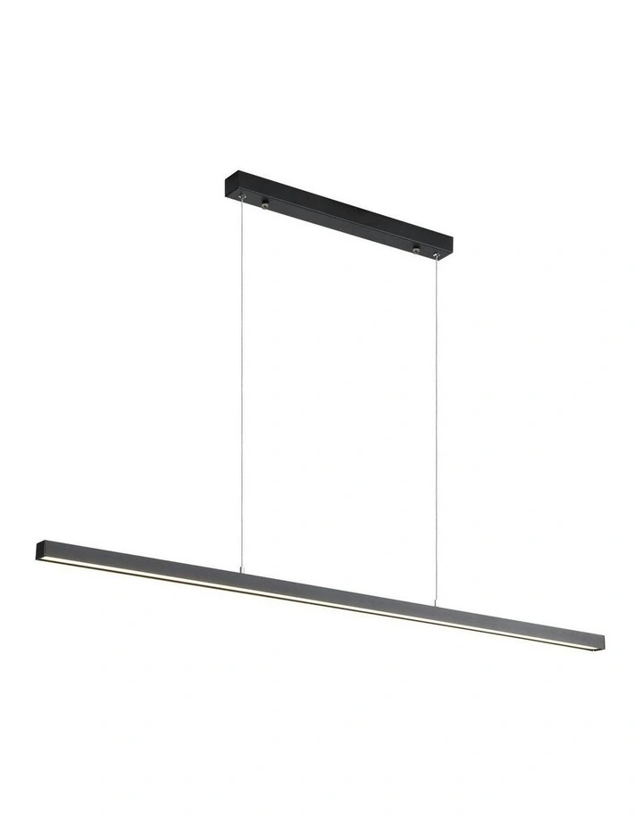 Shard Slimline TriColour LED Linear Pendant Light 120cm in Black image 1