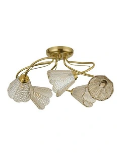 Coraline Flush Ceiling Light 5x in Champagne