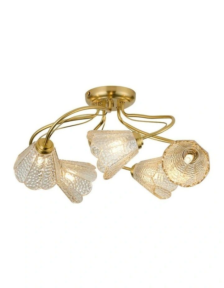 Coraline Flush Ceiling Light 5x in Champagne image 2