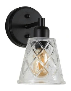 Dram Vintage Cut Glass Wall Light in Clear