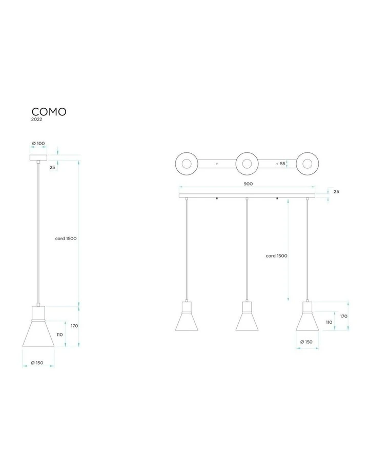 Como Pendant Light in Black image 4