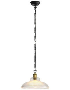 Otter Traditional Ribbed Glass Pendant Light in Clear