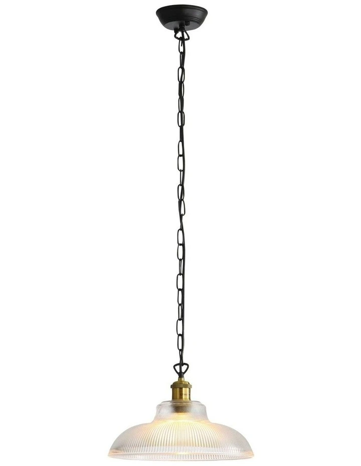 Otter Traditional Ribbed Glass Pendant Light in Clear image 1