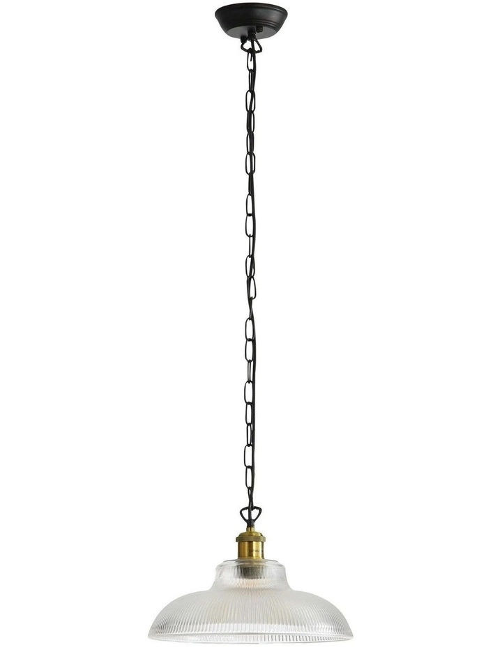 Otter Traditional Ribbed Glass Pendant Light in Clear image 5