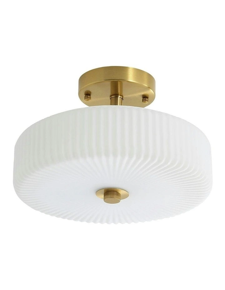Satin Brass Worth Fluted Glass CTC Pendant Light in Brown image 2