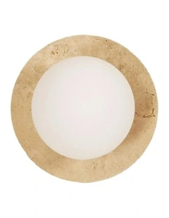 Elf G9 Decorative Opal Glass Travertine Wall Light in Beige