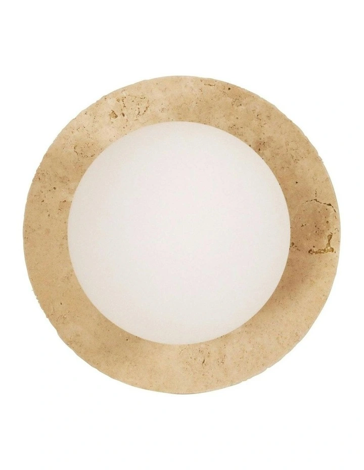 Elf G9 Decorative Opal Glass Travertine Wall Light in Beige image 1