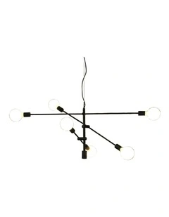 Large Chelsea Modern Pendant Light 6x in Black