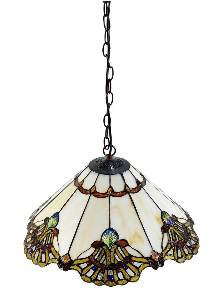 Benita Tiffany Pendant Light in Beige image 2