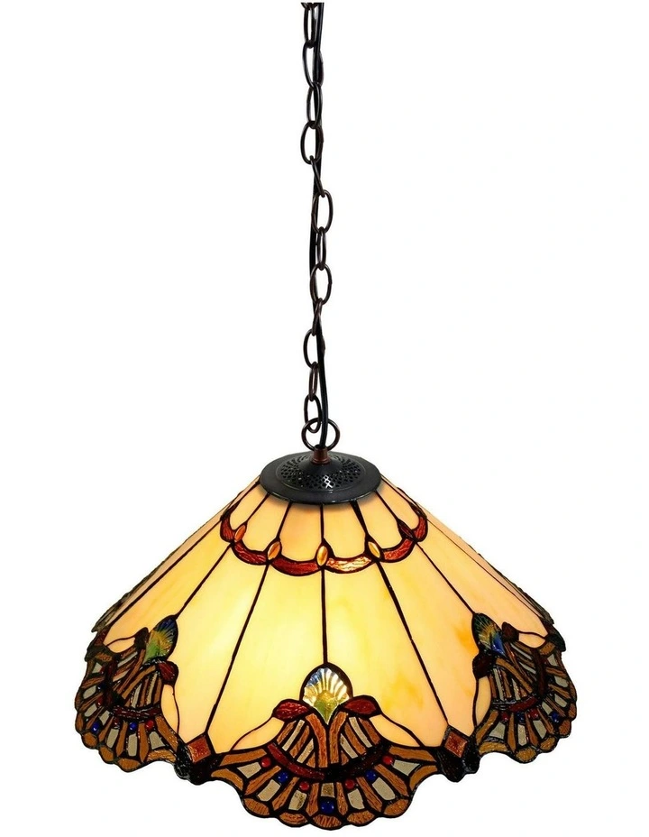 Benita Tiffany Pendant Light in Beige image 3