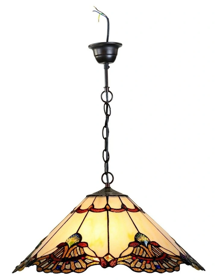 Benita Tiffany Pendant Light in Beige image 4