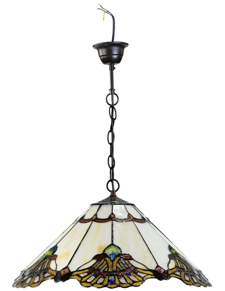 Benita Tiffany Pendant Light in Beige image 6
