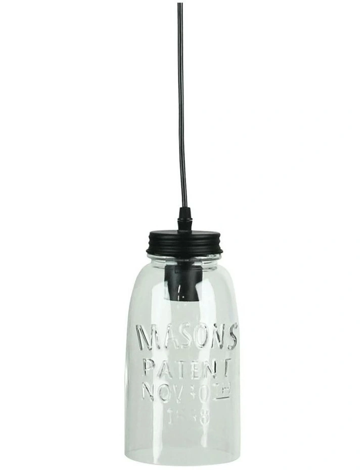 Mason Vintage Jar Pendant in Clear image 2